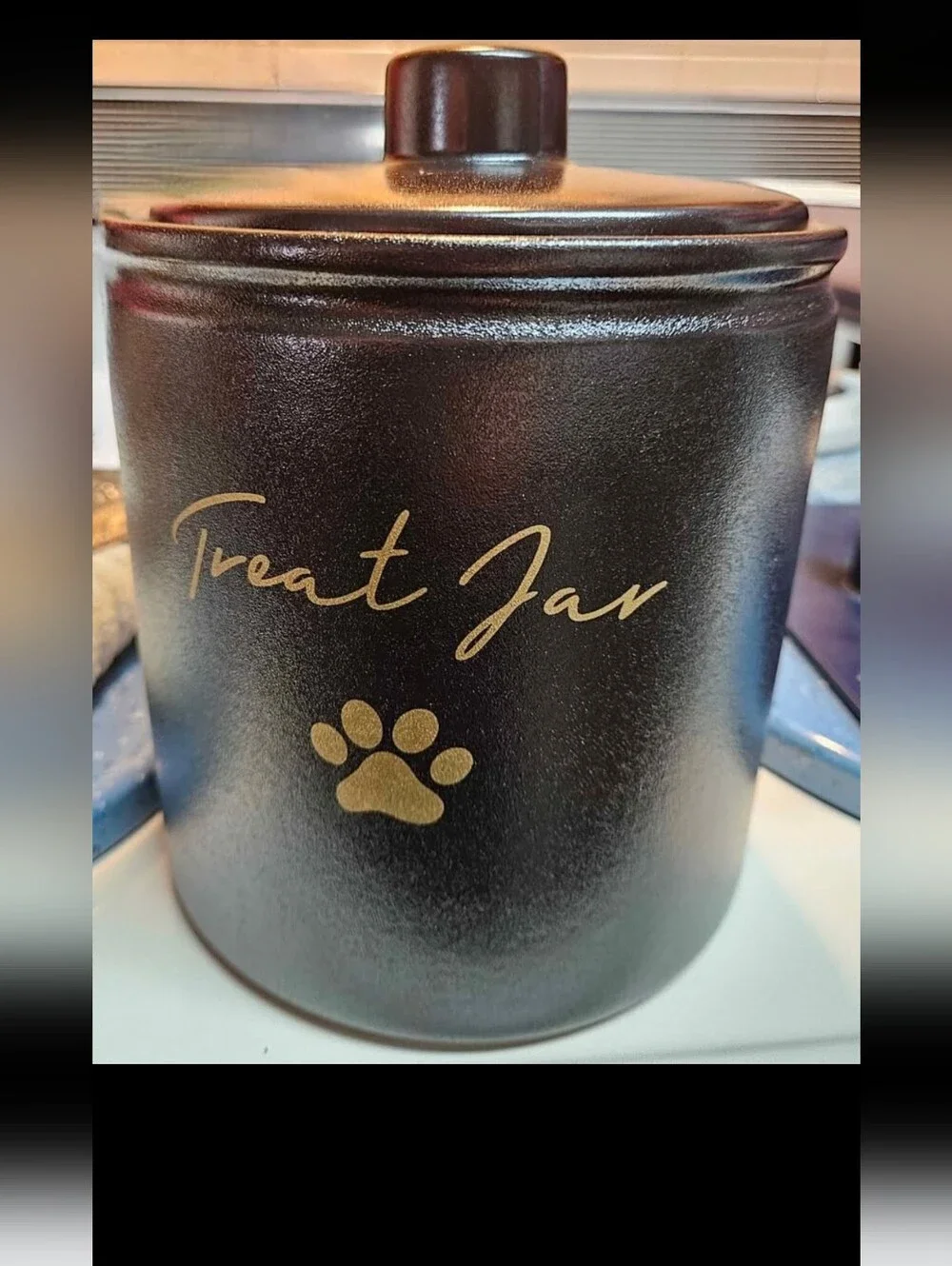 Black Top-Paws Treat Jar Canister 6